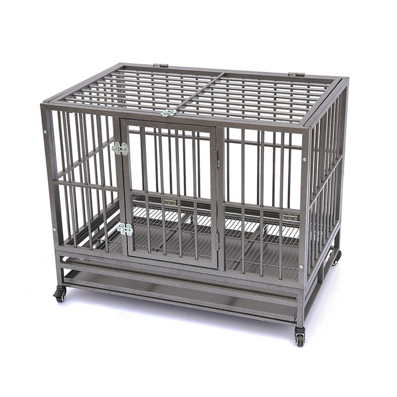 Nyissa meg a nyitott felső nehéz cső fém kutya ketrecét Nyissa meg a nyitott felső nehéz cső fém kutya ketrecét