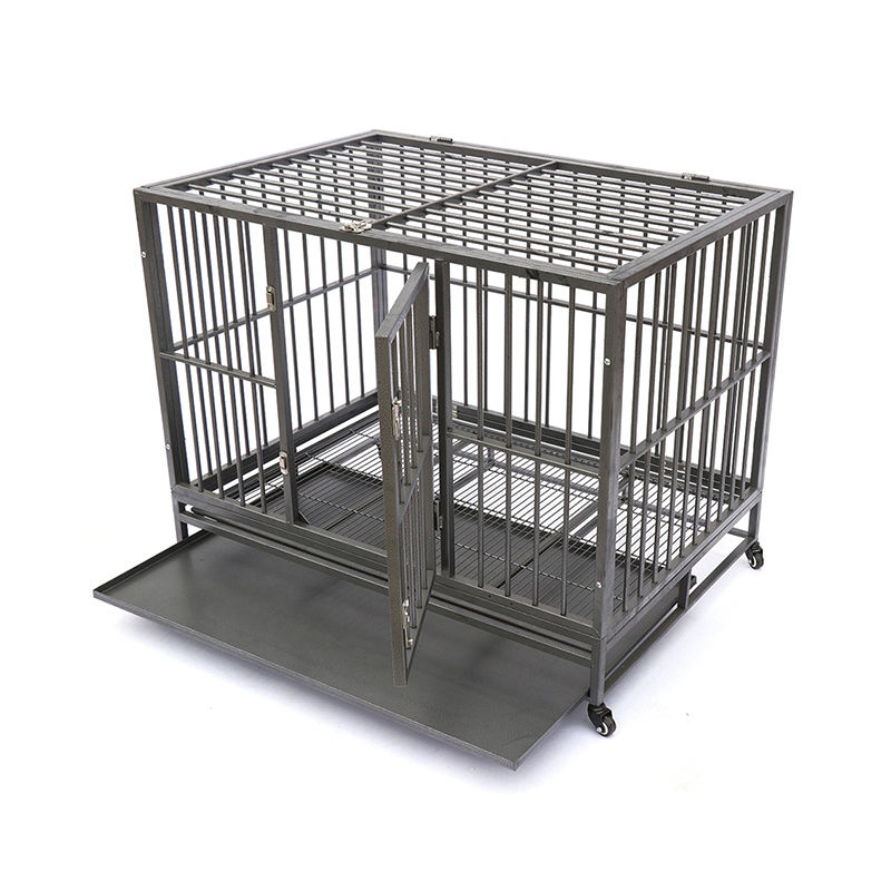 Nyissa meg a nyitott felső nehéz cső fém kutya ketrecét Nyissa meg a nyitott felső nehéz cső fém kutya ketrecét