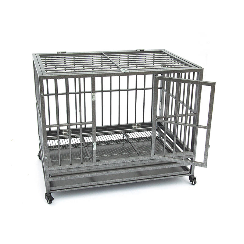 Nyissa meg a nyitott felső nehéz cső fém kutya ketrecét Nyissa meg a nyitott felső nehéz cső fém kutya ketrecét