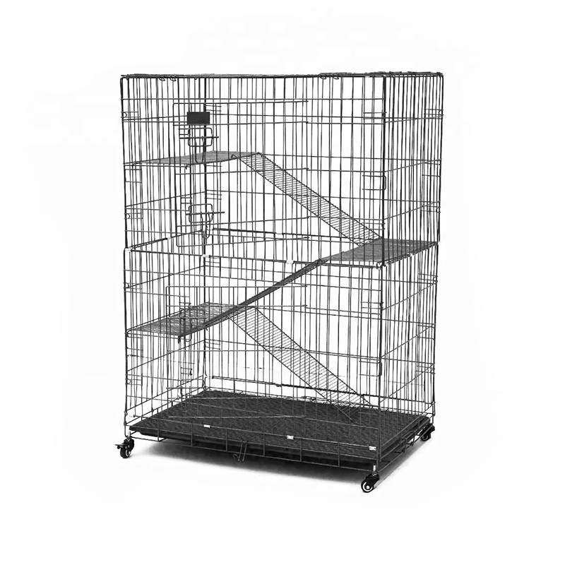 2/3/4-Tier nagy beltéri huzalfém macska ketrec kerekekkel 2/3/4-Tier nagy beltéri huzalfém macska ketrec kerekekkel