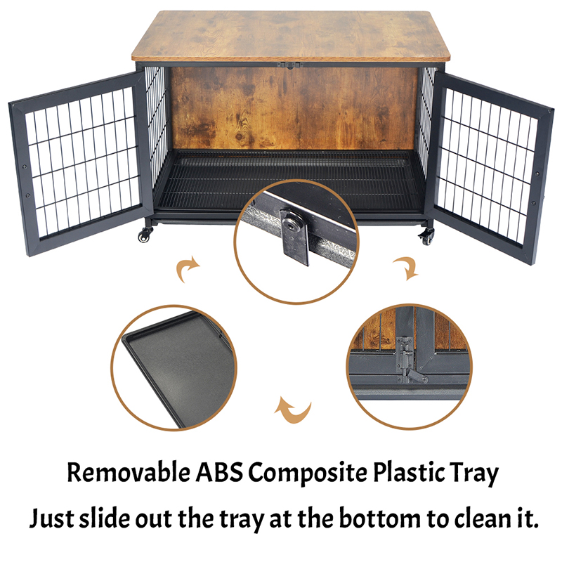 Fa bútor stílusú kutya ketrec kerekekkel Fa bútor stílusú kutya ketrec kerekekkel