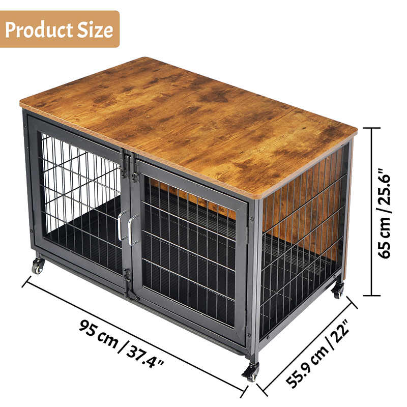 Fa bútor stílusú kutya ketrec kerekekkel Fa bútor stílusú kutya ketrec kerekekkel