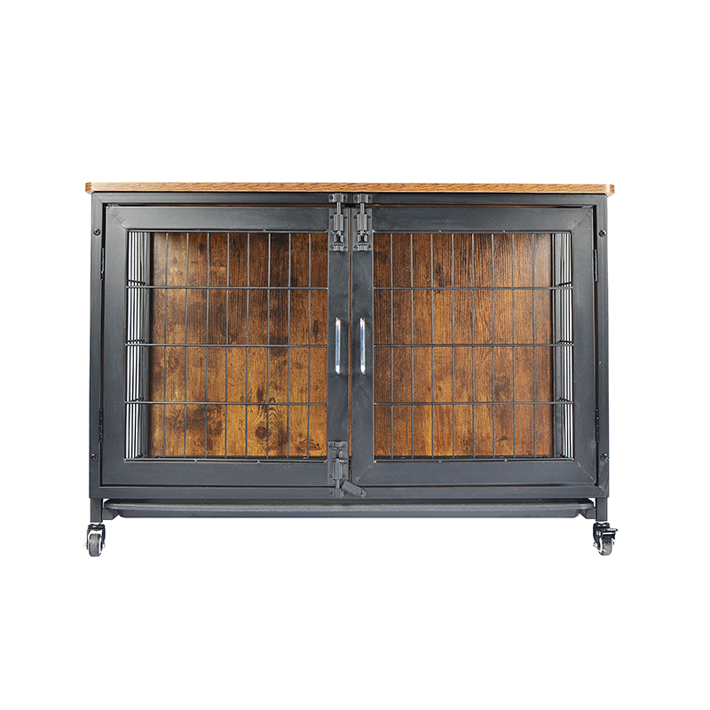 Fa bútor stílusú kutya ketrec kerekekkel Fa bútor stílusú kutya ketrec kerekekkel