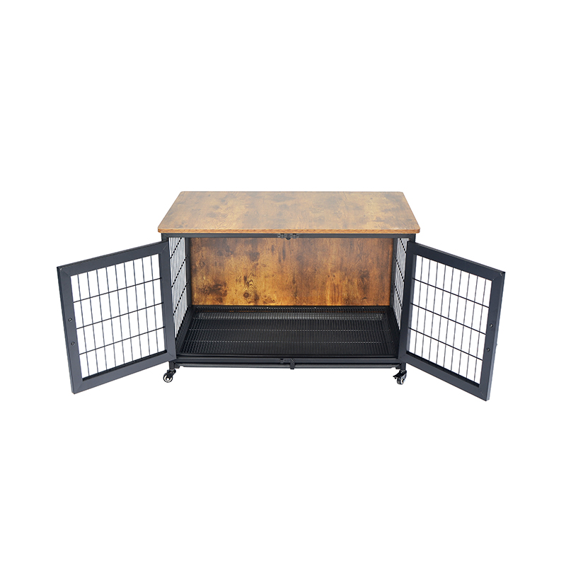 Fa bútor stílusú kutya ketrec kerekekkel Fa bútor stílusú kutya ketrec kerekekkel