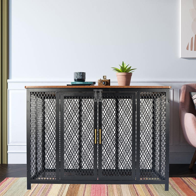 Nyitott legjobban nagy teherbírású fa bútor stílusú kutya ketrec Nyitott legjobban nagy teherbírású fa bútor stílusú kutya ketrec