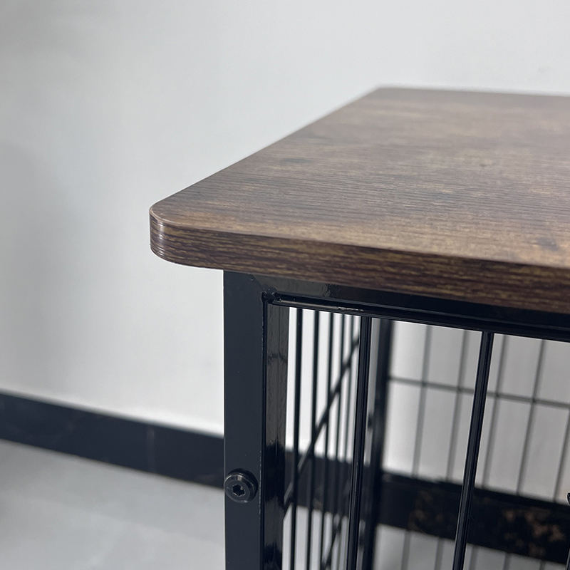 Nagy fa bútor kutya ketrec eltávolítható tálcával Nagy fa bútor kutya ketrec eltávolítható tálcával