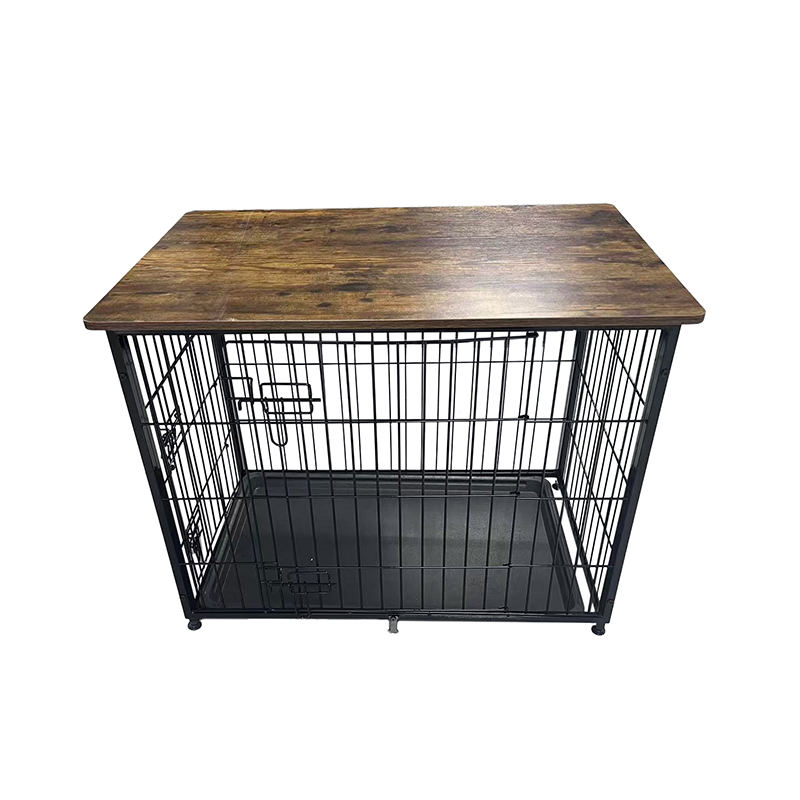 Nagy fa bútor kutya ketrec eltávolítható tálcával Nagy fa bútor kutya ketrec eltávolítható tálcával