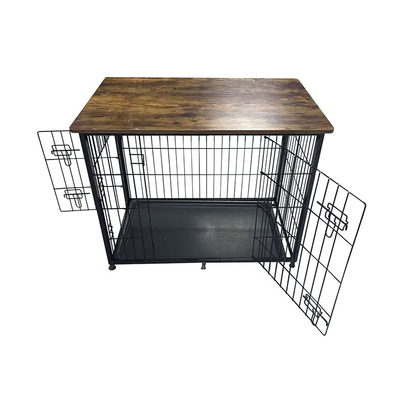 Nagy fa bútor kutya ketrec eltávolítható tálcával Nagy fa bútor kutya ketrec eltávolítható tálcával