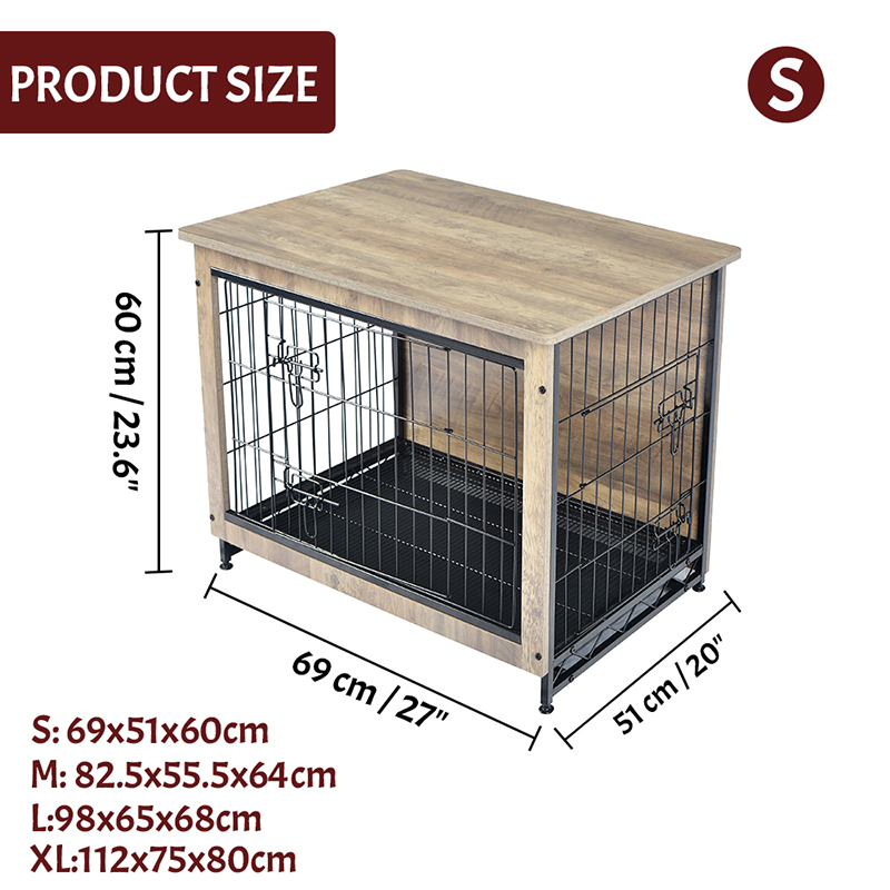 Elefántcsont beltéri nagy fa bútor stílusú fém kutya láda Elefántcsont beltéri nagy fa bútor stílusú fém kutya láda