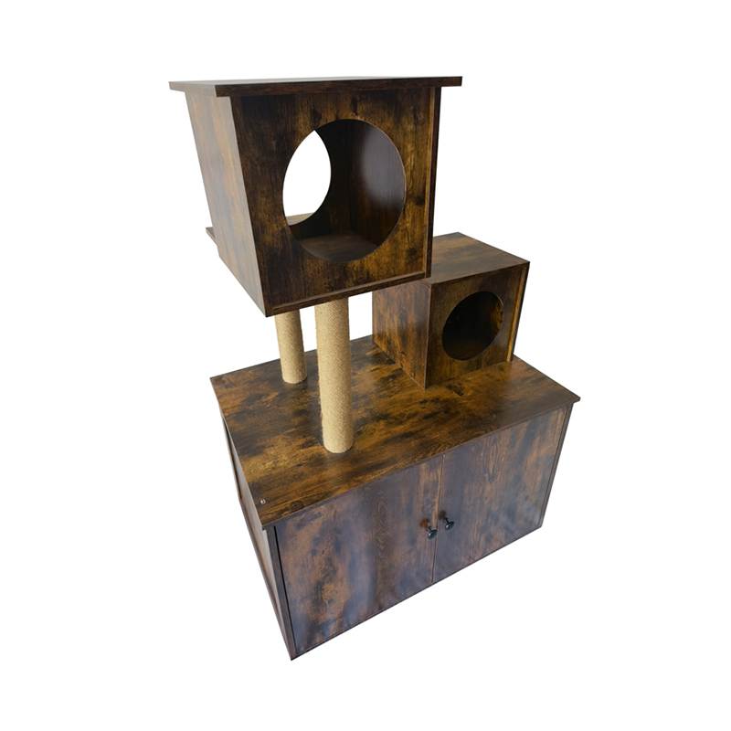 Fa macskaház torony beltéri macskafa hegymászó keret alomdoboz