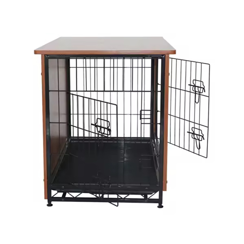 Beltéri nagy fa fém bútor stílusú kutya láda Beltéri nagy fa fém bútor stílusú kutya láda