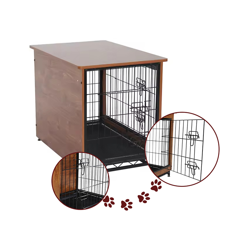 Beltéri nagy fa fém bútor stílusú kutya láda Beltéri nagy fa fém bútor stílusú kutya láda