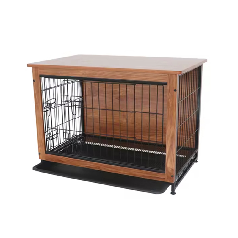 Beltéri nagy fa fém bútor stílusú kutya láda Beltéri nagy fa fém bútor stílusú kutya láda