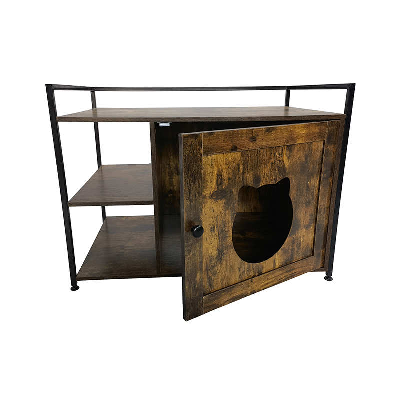 Bútor stílusú macskák ketrec tárolópolc alom szekrényével Bútor stílusú macskák ketrec tárolópolc alom szekrényével