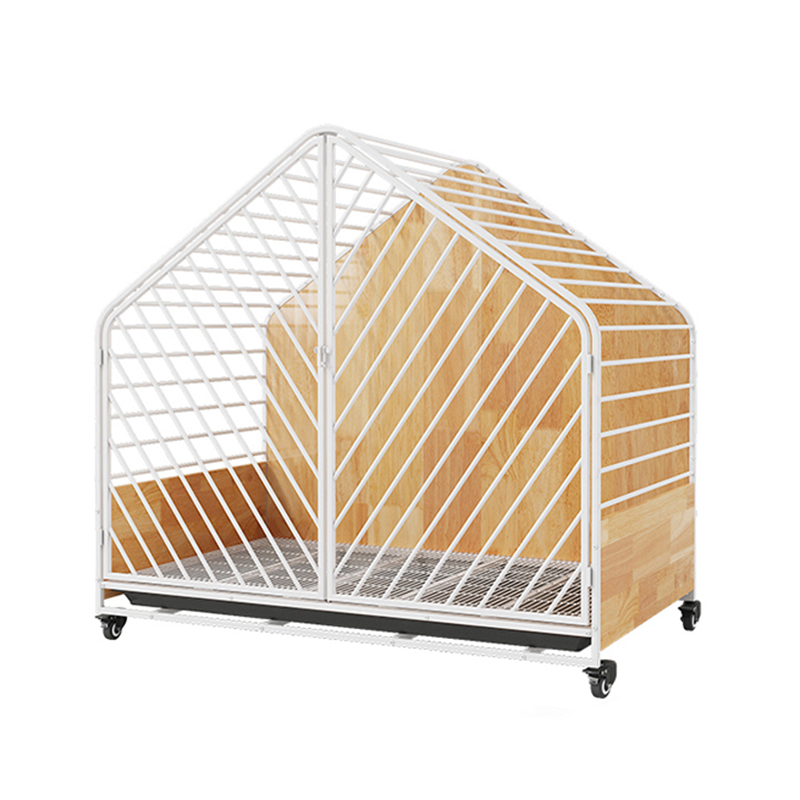 Nagy fa acél beltéri kutya ketrec